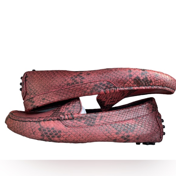 M Gemi Italian Printed Leather Wine & Black Driving Moccasins Size EU 38 US7 - Picture 12 of 16